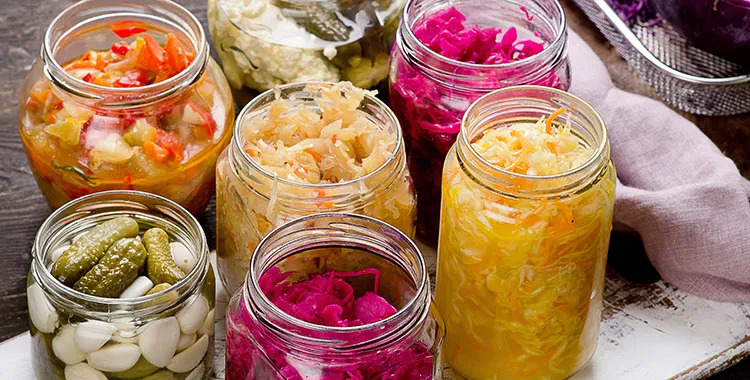 Fermented foods in jars