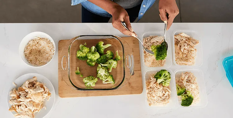 Meal prep station in kitchen