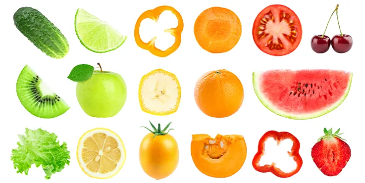 cucumber, lime, capsicum, tomato, cherries, kiwi, apple, mandarin, watermelon. lettuce, lemon, pumpkin, strawberries