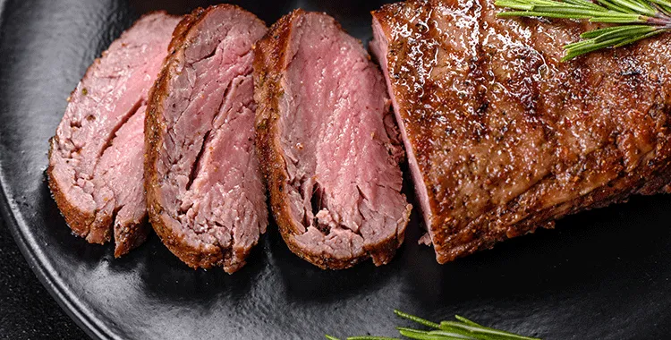 Cooked steak on a plate