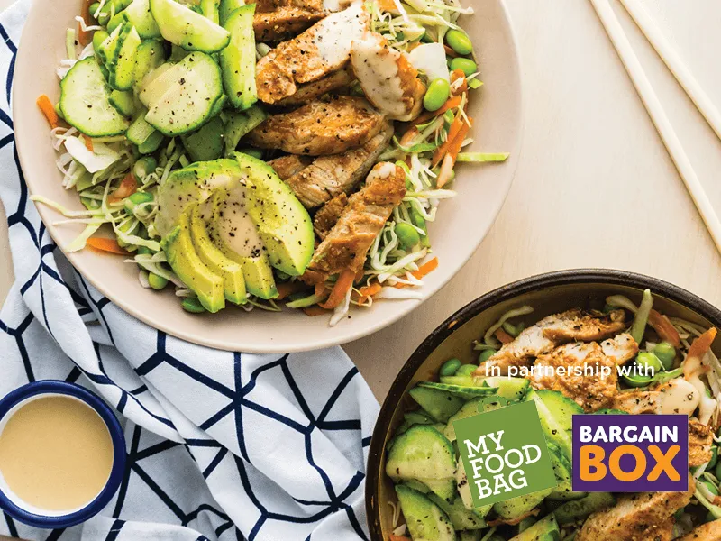 Miso Chicken Loaded Slaw with salad