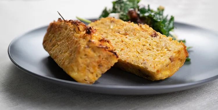 Bulgur wheat and kumara loaf