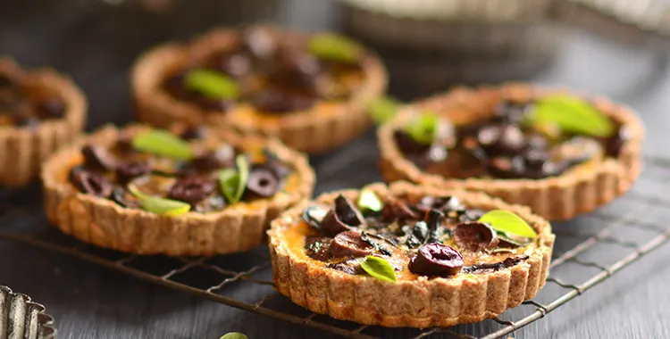 Caramelised onion and mushroom tart recipe