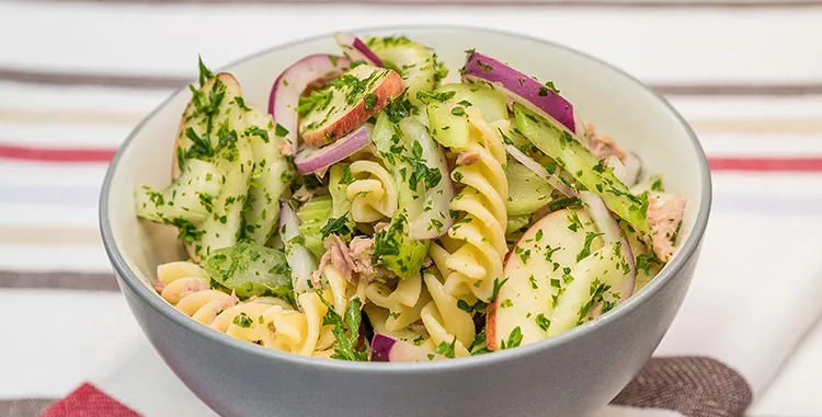 celery and apple salad with pasta