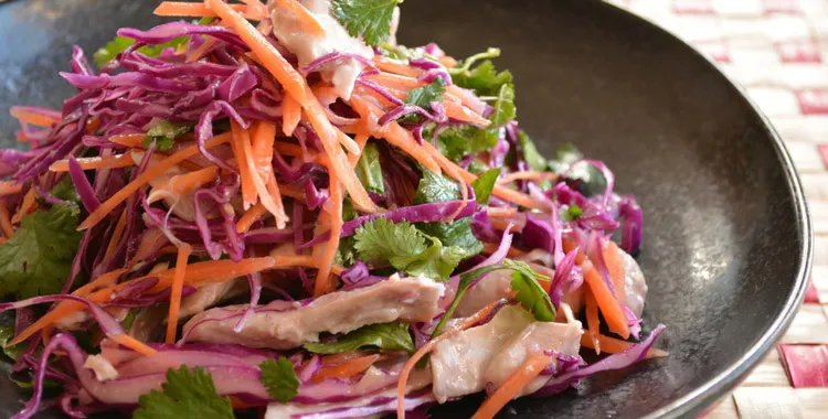 Coconut chicken coleslaw salad