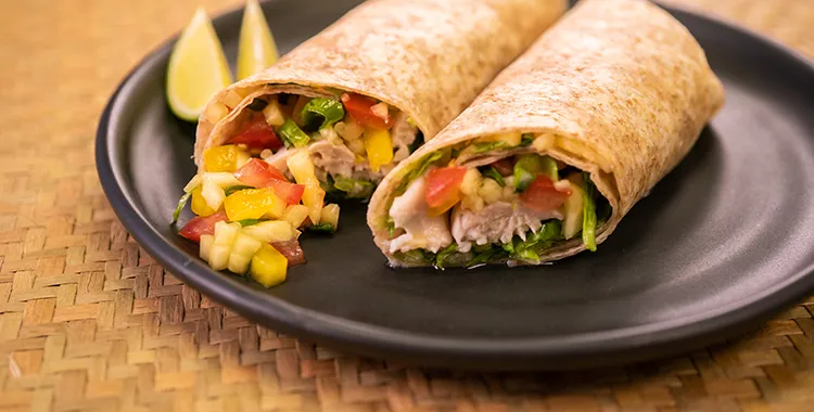 Fish wrap with pineapple salsa