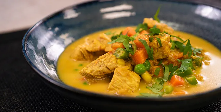 low fat butter chicken with vegetables