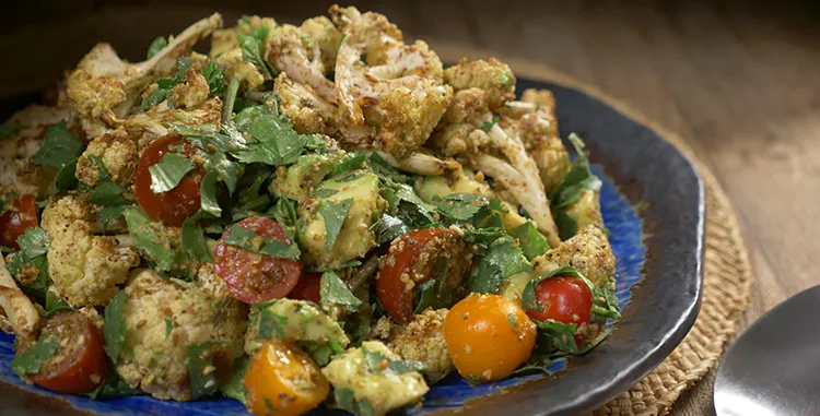 Roasted cauliflower salad with dukkah