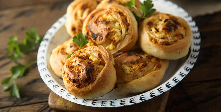 Pinwheel scones on plate