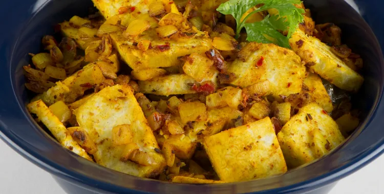 Visual of taro stir-fry with indian flavours