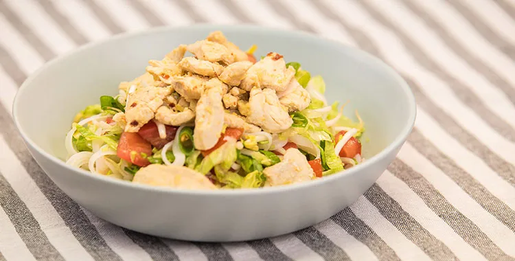 Thai chicken, vegetable and noodle salad