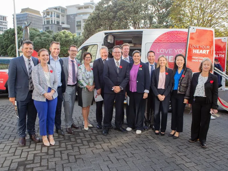 Heart foundation representatives visiting parliament.