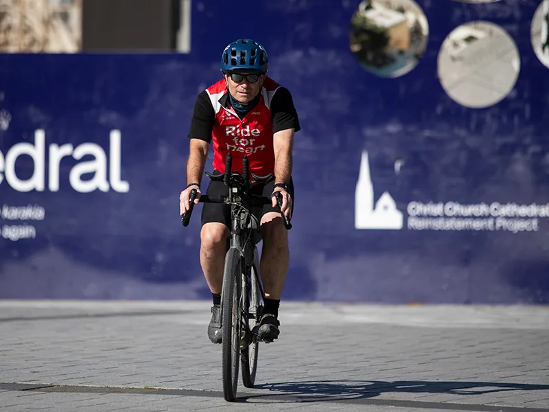 Professor Rob Doughty cycling