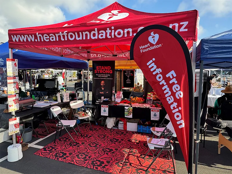 The Heart Foundation Stand Strong Campaign tent.