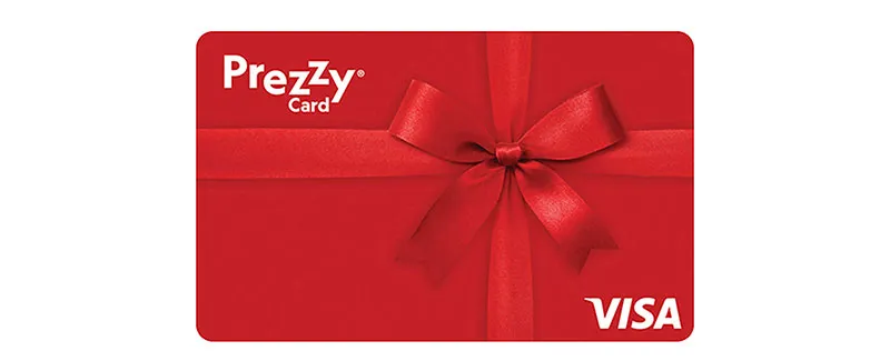 Become an auto buyer in the Heart Foundation Lottery, and you could be in with a chance of winning a $5,000 Prezzy card. Image shows the front of a Prezzy card, which is red with an image of a ribbon tied in a bow.