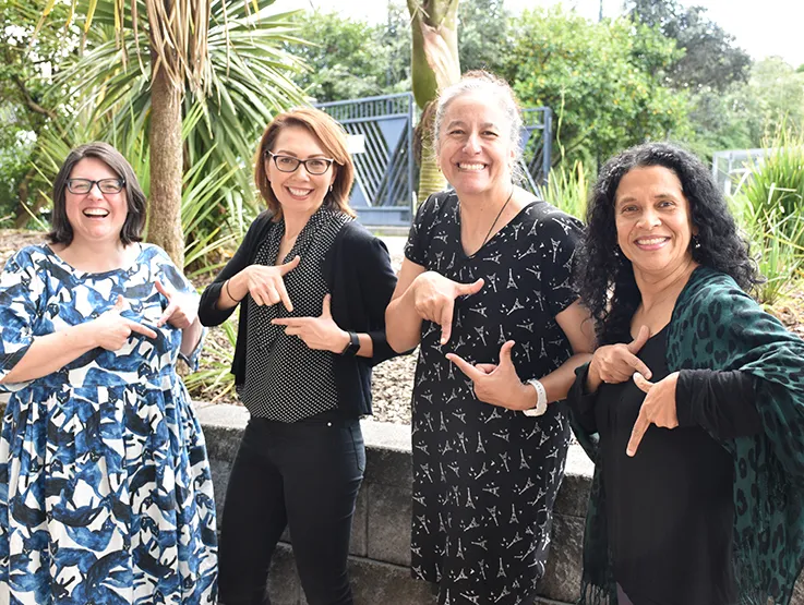 Heart Foundation researchers making heart symbol