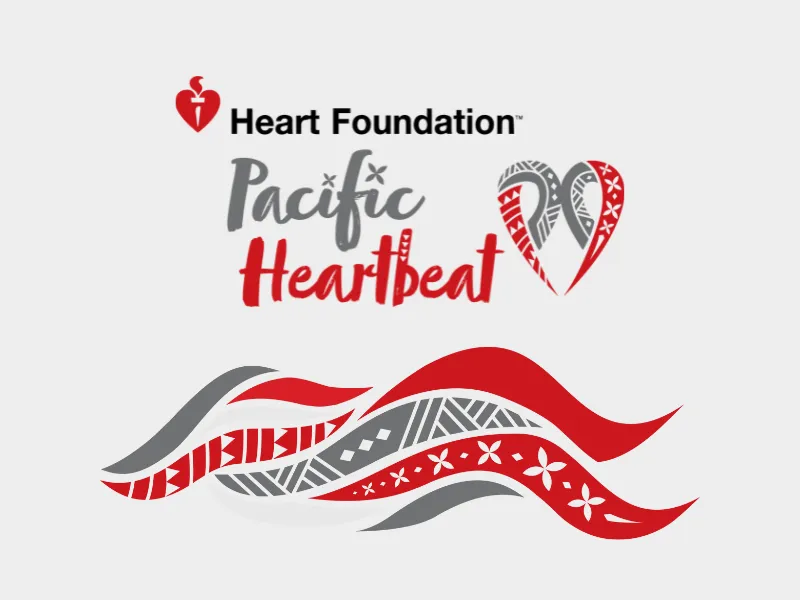 Pacific Heartbeat logo with pattern and border