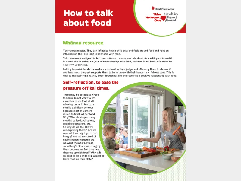 An educator's resource to help talk about food with the tamariki in your whānau.