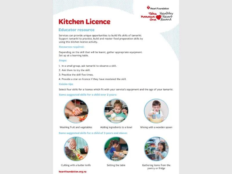 Resource to help build life skills especially in the kitchen for Early learning of kids