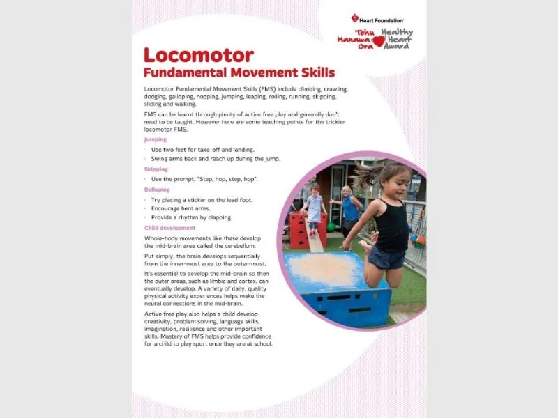 a pamphlet that provides information on Fundamental Movements Skills for kids