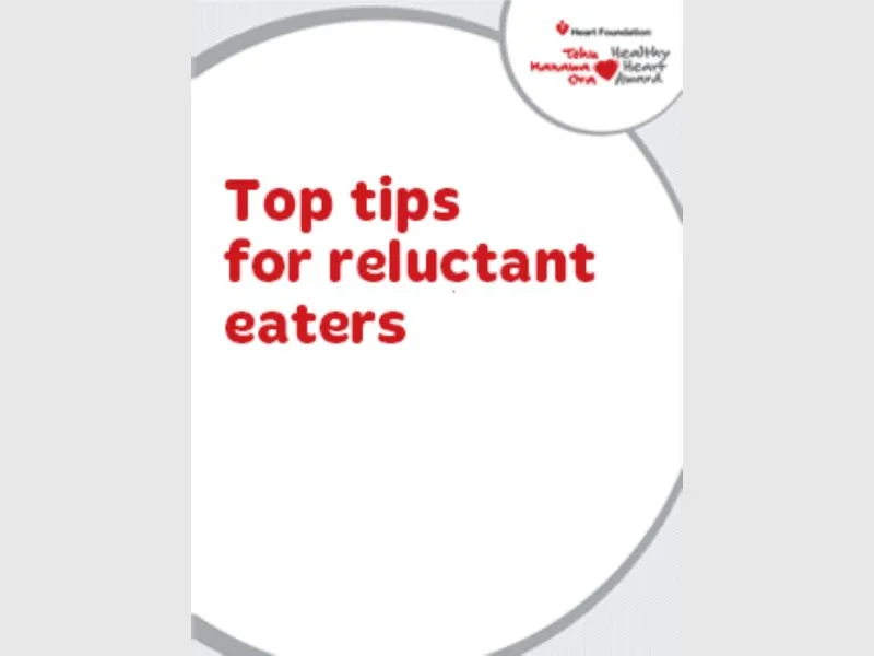 A booklet cover page that helps give tips on how to feed reluctant eaters