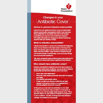 Information leaflet giving advice to prevent infective endocarditis