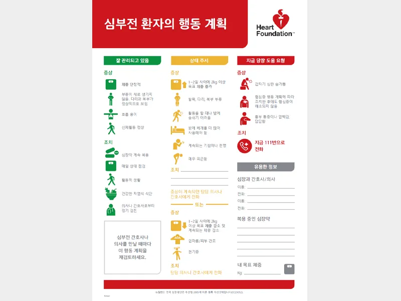Cover image for the heart failure action plan, korean version.
